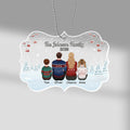 Personalized Family Back View In Snow Ornament