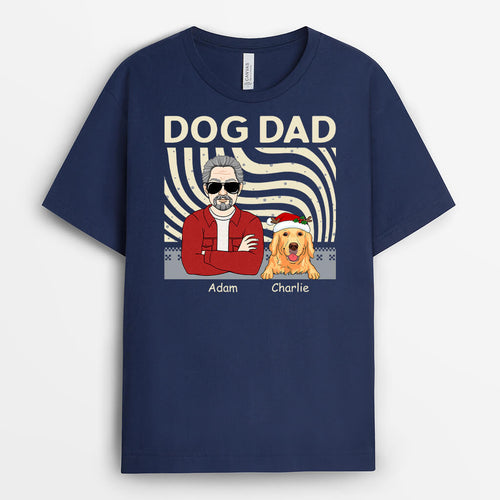 Dog Dad | Personalized Vintage Christmas Shirts for Dog Lovers