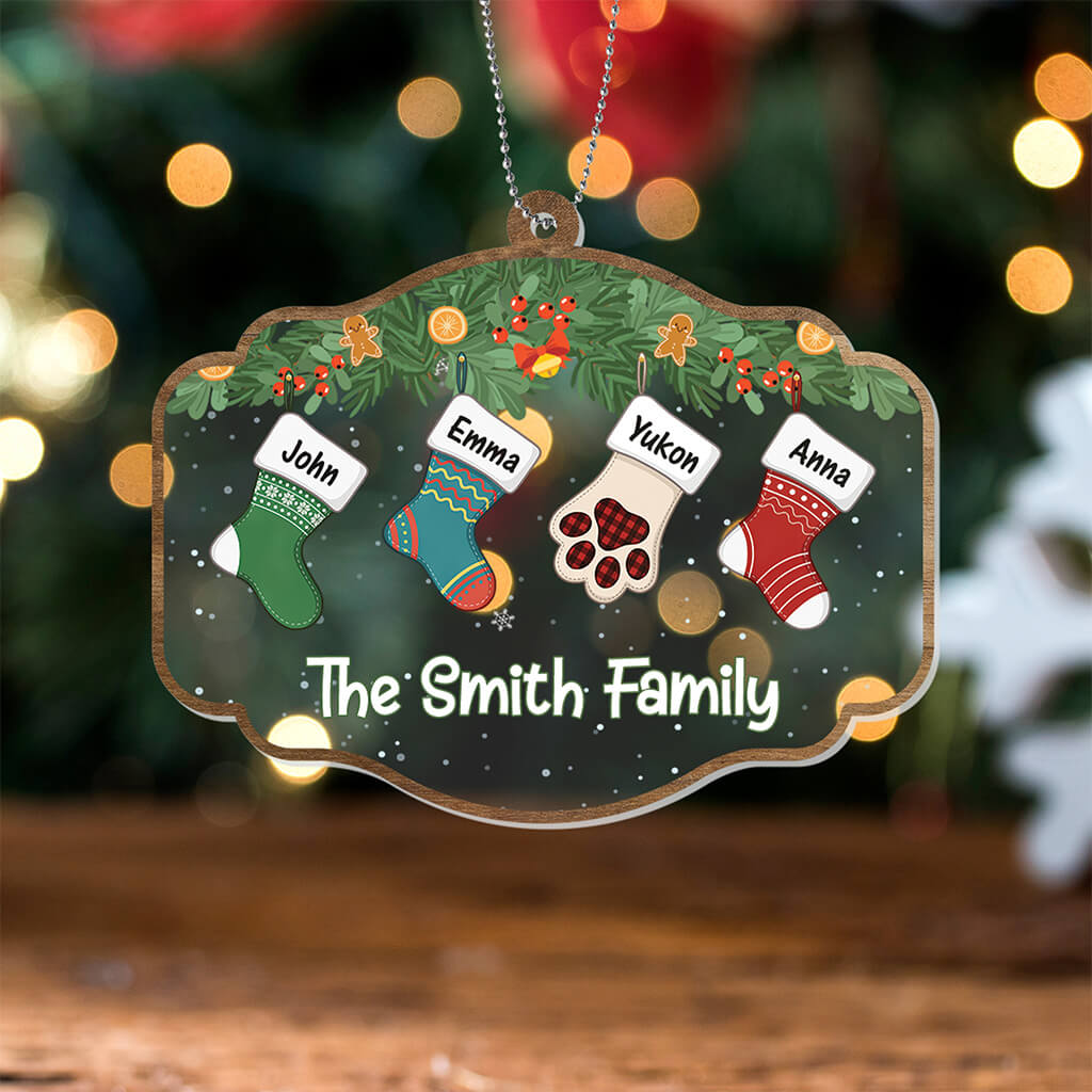 The Family Stockings Ornament - Custom Family Gifts