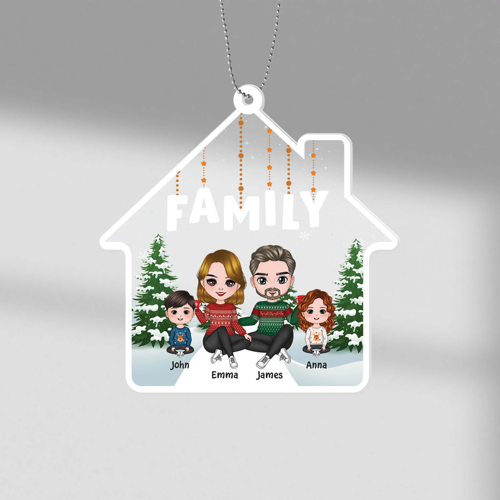 Personalized Family Of 4 Ornament - Custom Family Gifts