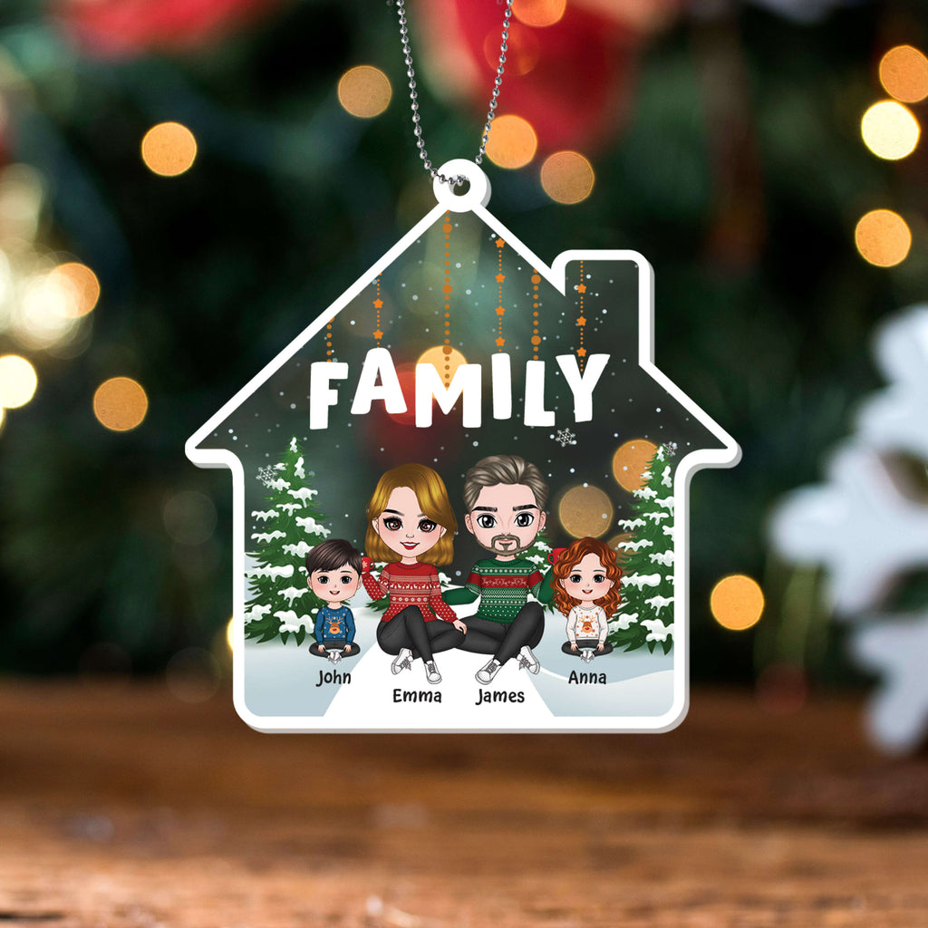 Personalized Family Of 4 Ornament - Custom Family Gifts