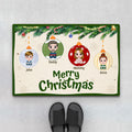 Personalized Family Merry Christmas Doormat