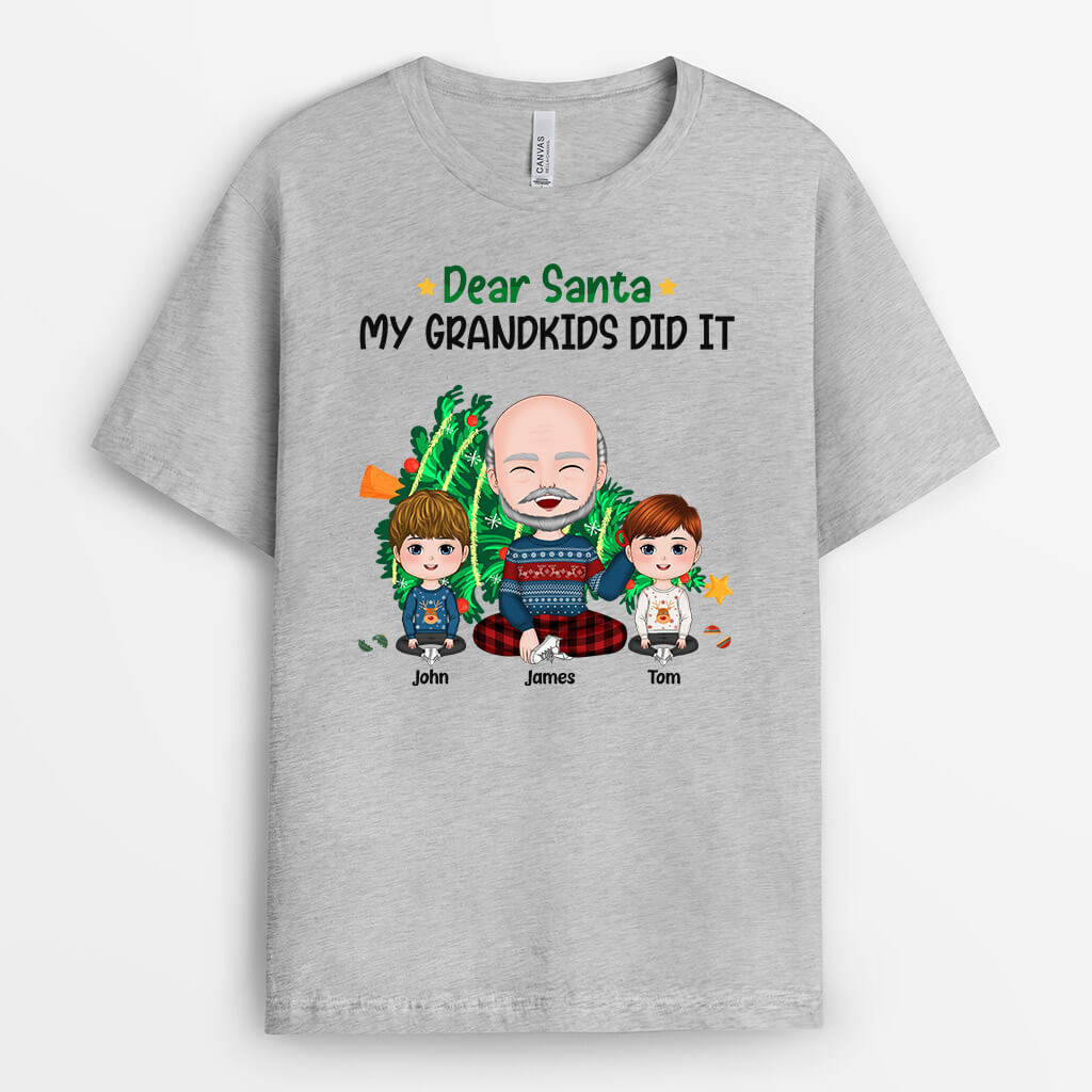 Personalized Dear Santa, My Sons Did It T-shirt