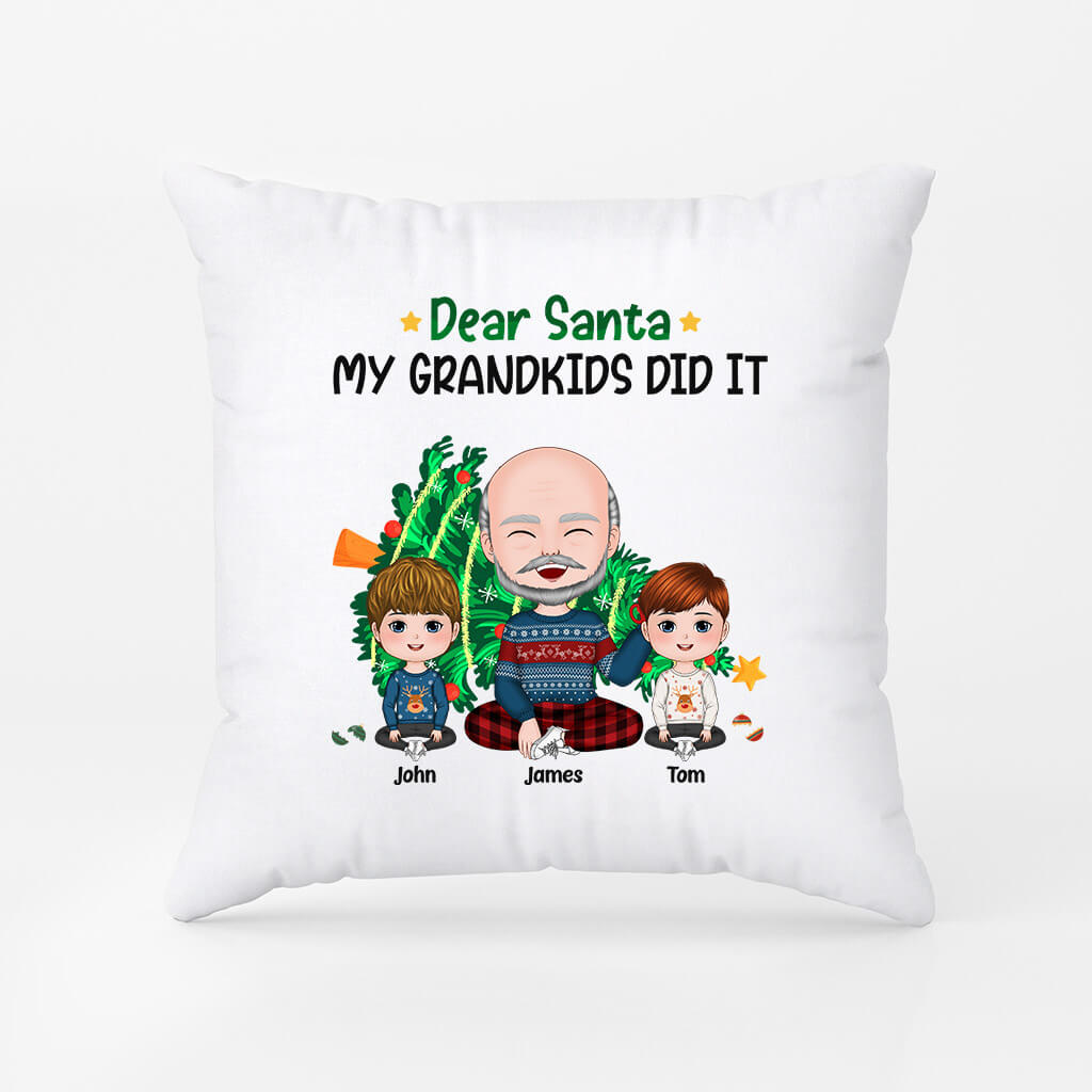Personalized Dear Santa, My Sons Did It Pillow
