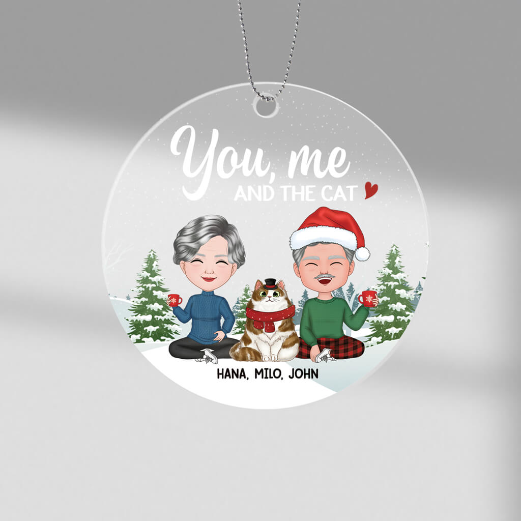 Personalized You, Me And The Cat Ornament