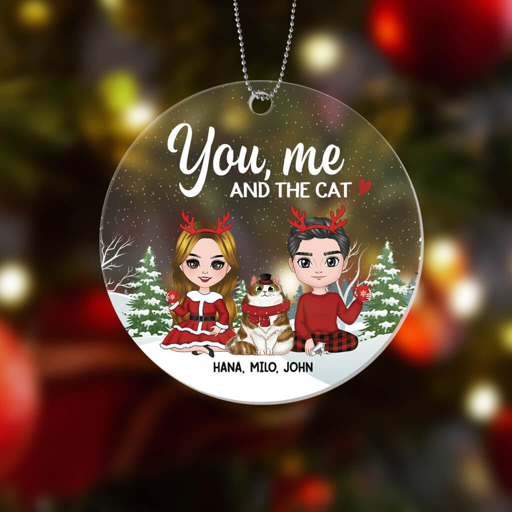 Personalized You, Me And The Cat Ornament