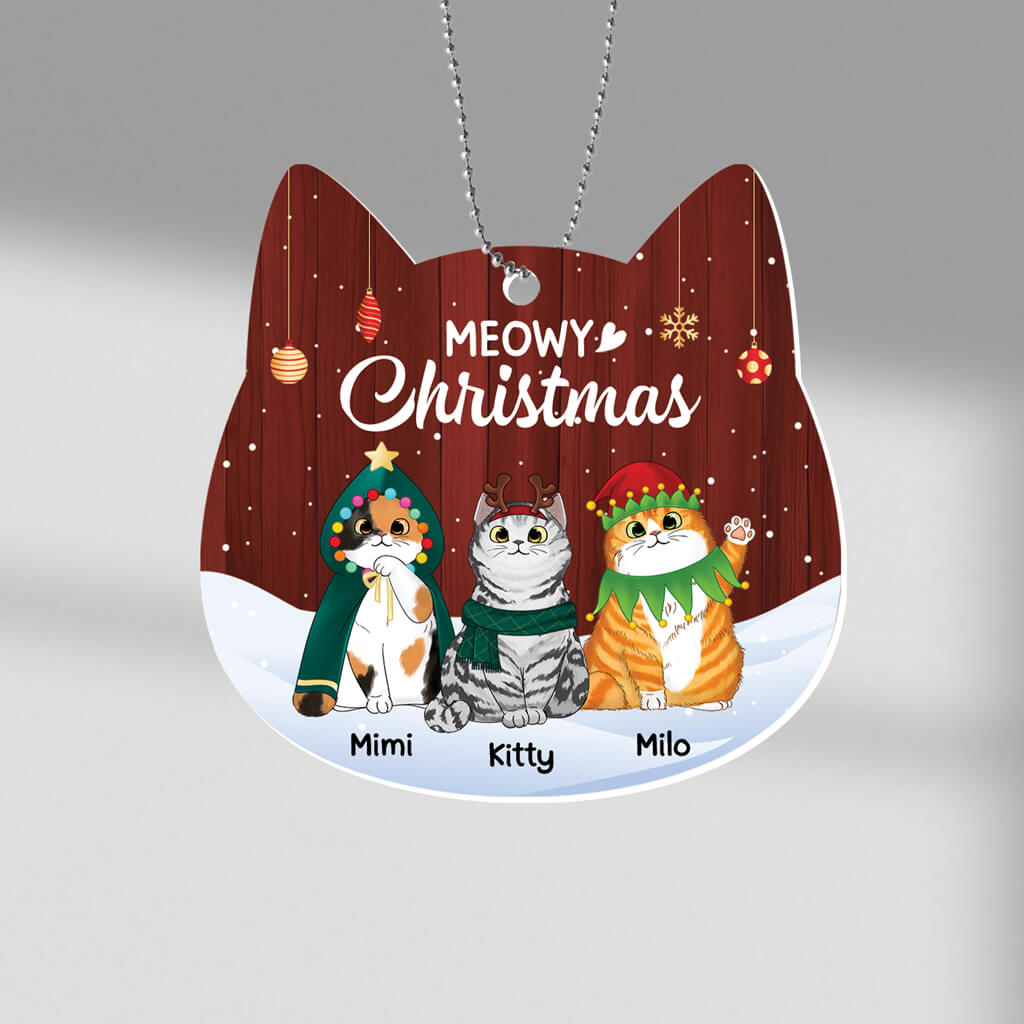 Personalized Meowy Christmas Ornament