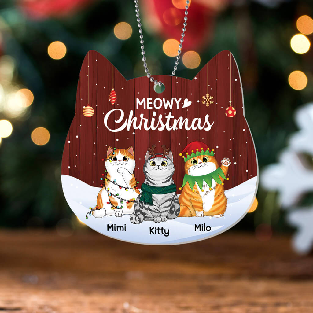 Personalized Meowy Christmas Ornament