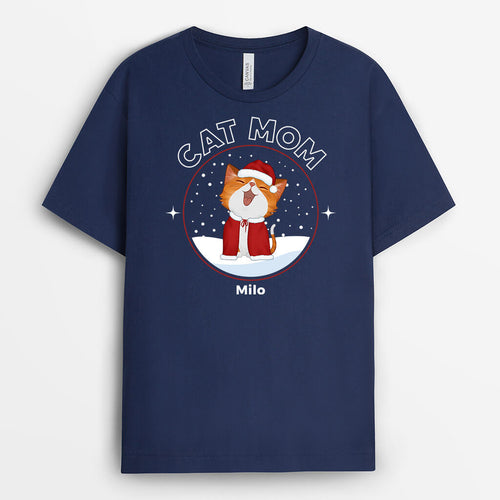 Cat Dad/Mom - Customized Christmas Graphic Tee Shirts for Cat Lovers