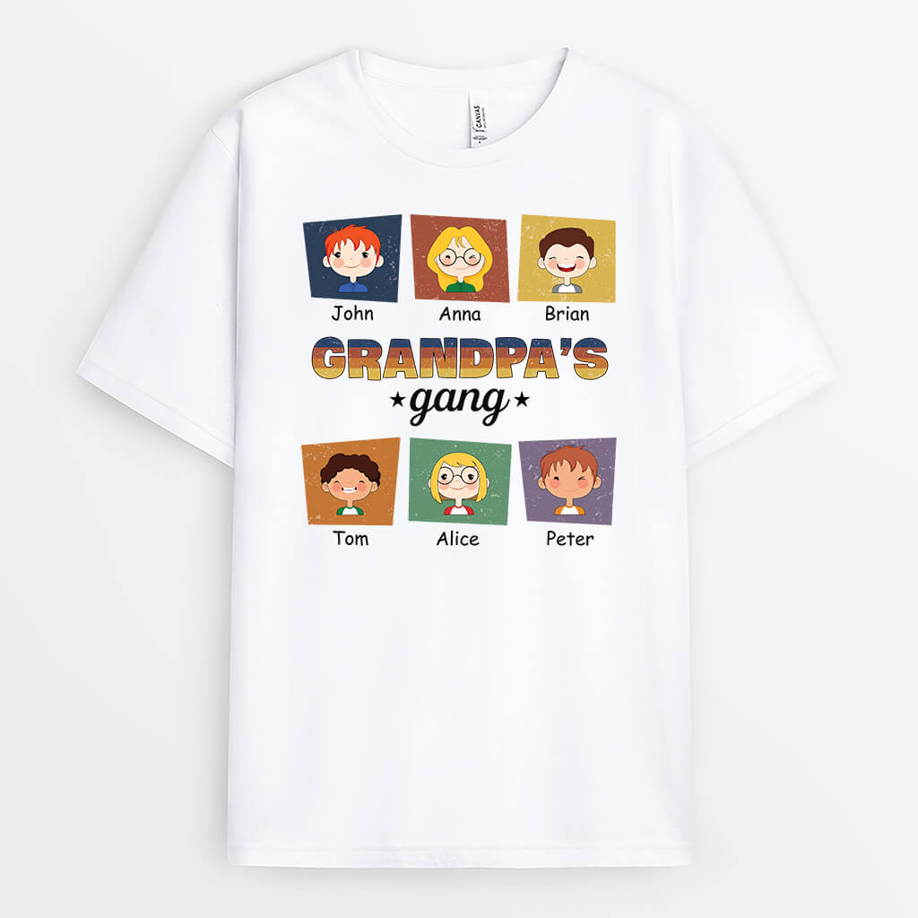 Grandpa's Gang - Personalized Grandpa T-Shirt - Gifts for Grandpa from Grandkids