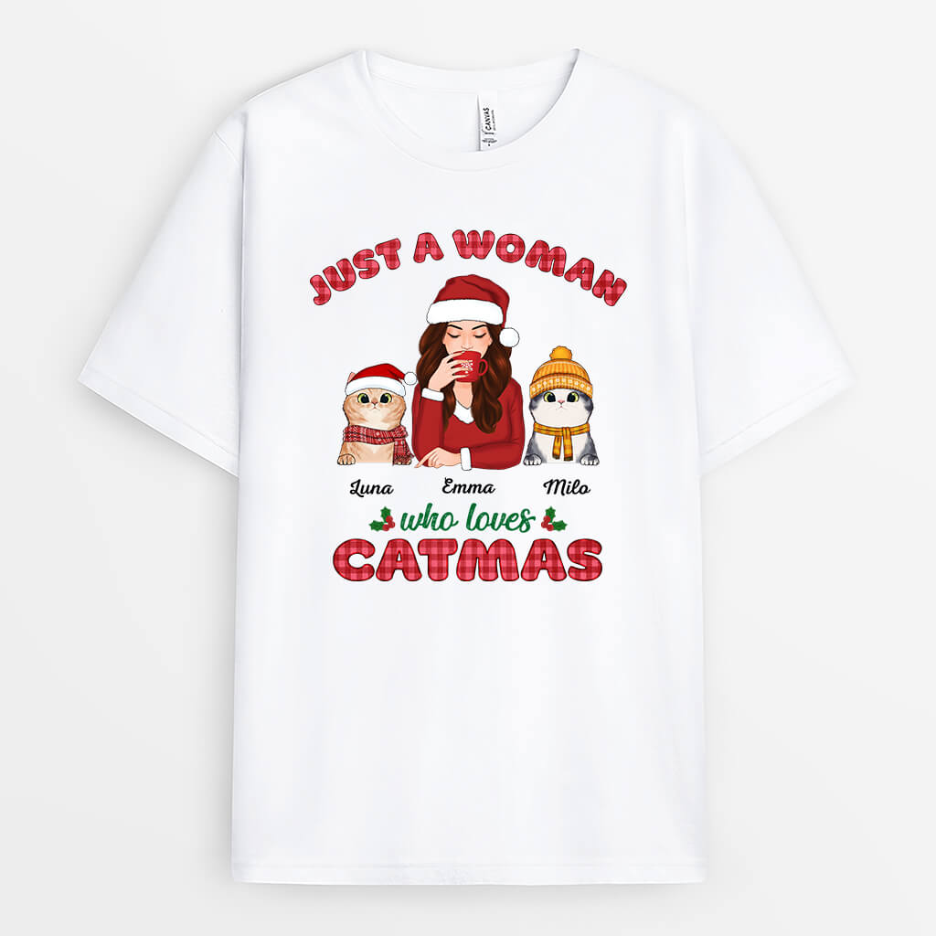 Personalized Just A Woman Who Loves Catmas T-shirt