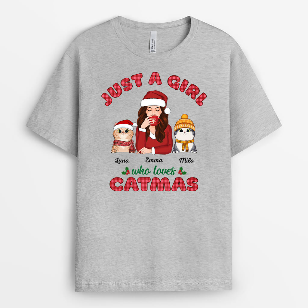 Personalized Just A Woman Who Loves Catmas T-shirt