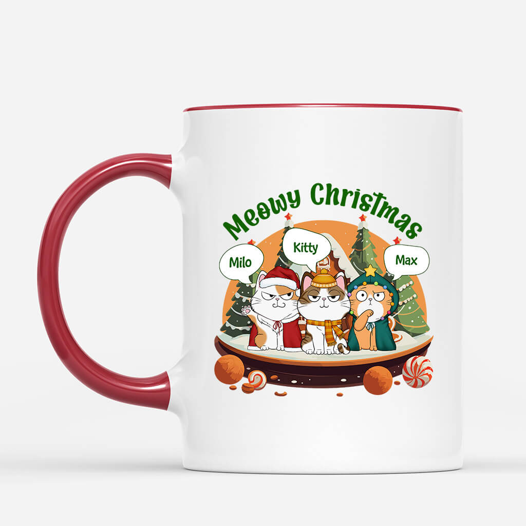 Personalized Meowy Christmas With Cookie House Mug