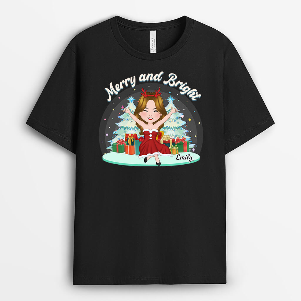 Personalized Merry And Bright T-shirt