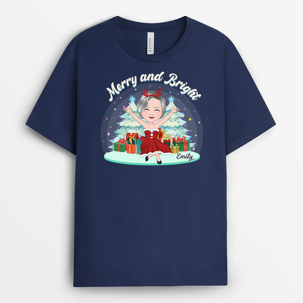 Personalized Merry And Bright T-shirt