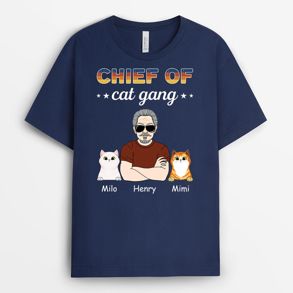 Chief of Cat Gang Shirt - Personalized Cat Apparel for Humans