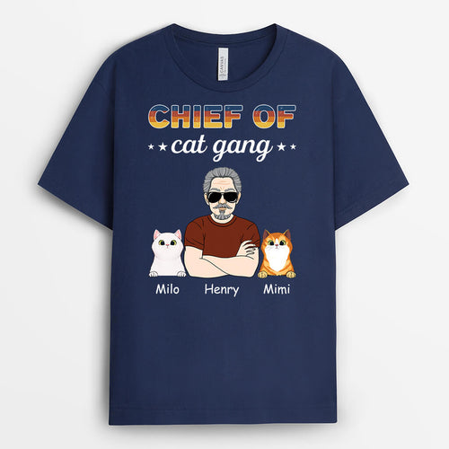 Chief of Cat Gang Shirt - Personalized Cat Apparel for Humans