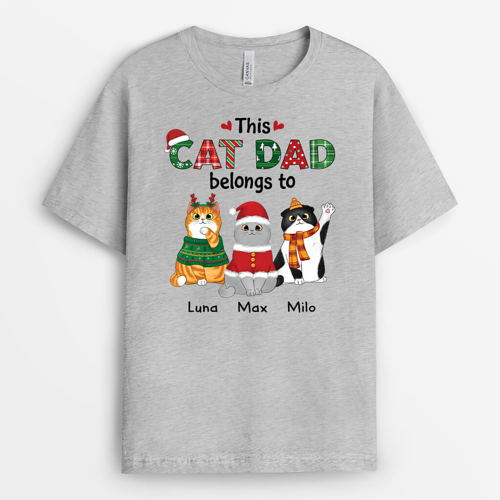Cat Mom/Dad Belongs To - Custom Cute Christmas Shirts for Pet Lovers