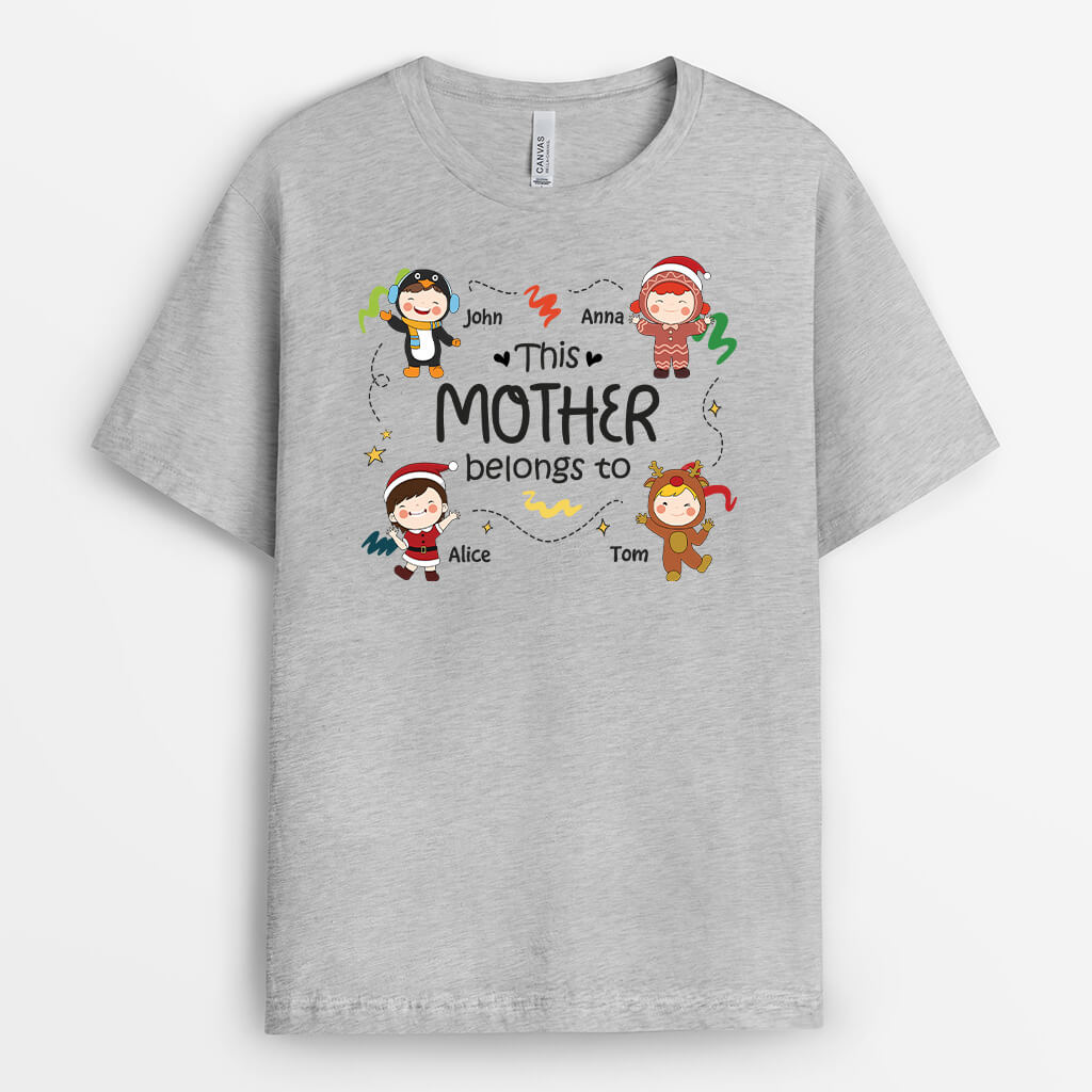 This Mother/Grandma Belongs To - Personalized Merry Christmas T Shirt