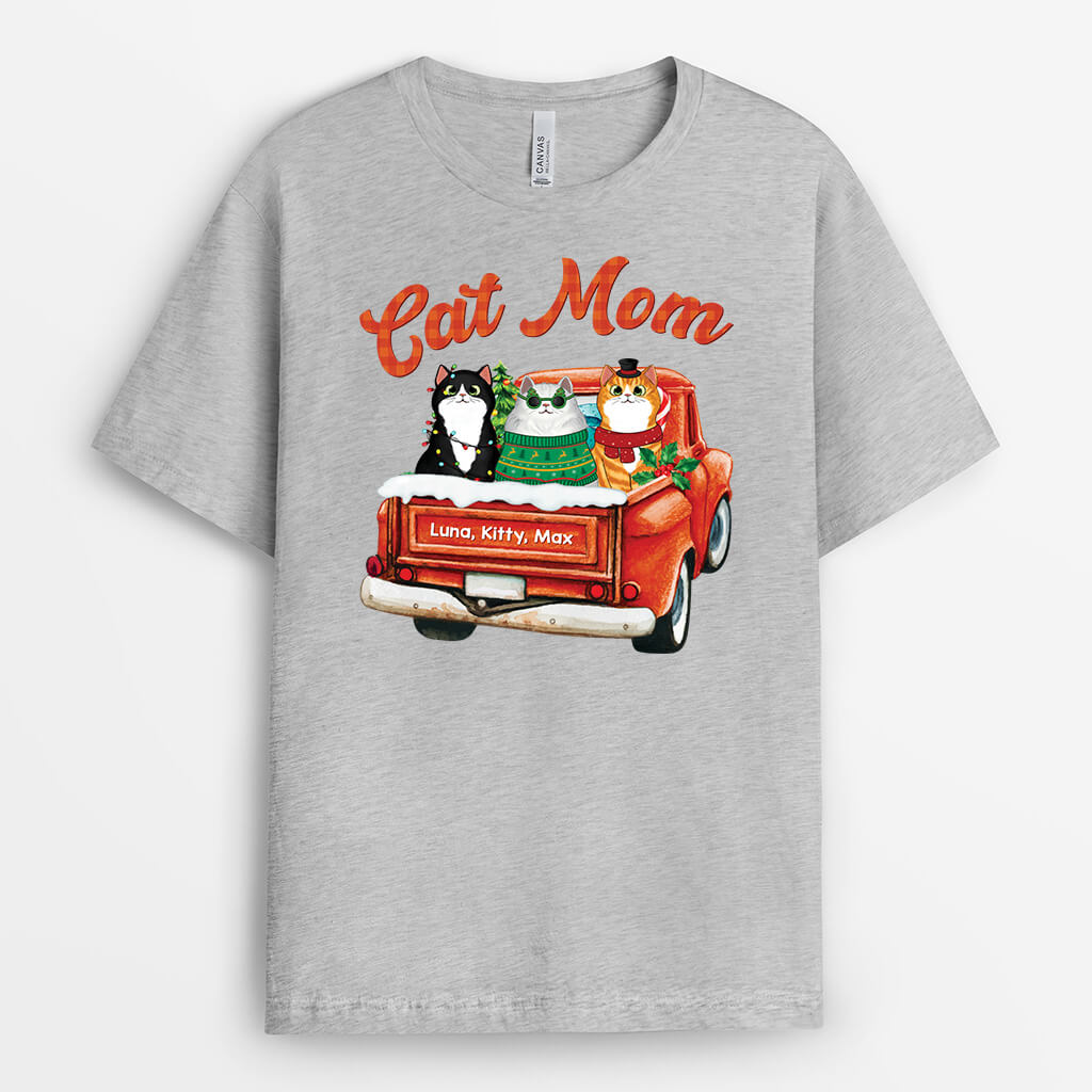 Cat Mom/Dad Car - Custom Merry Christmas Tee Shirts for Cat Lovers