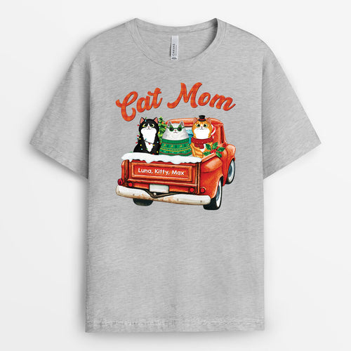 Cat Mom/Dad Car - Custom Merry Christmas Tee Shirts for Cat Lovers