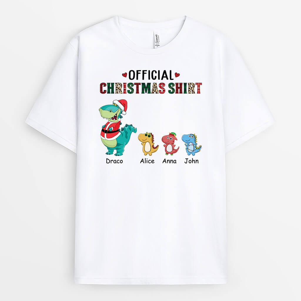 Official Christmas Dinosaur - Funny Christmas Shirts for Family