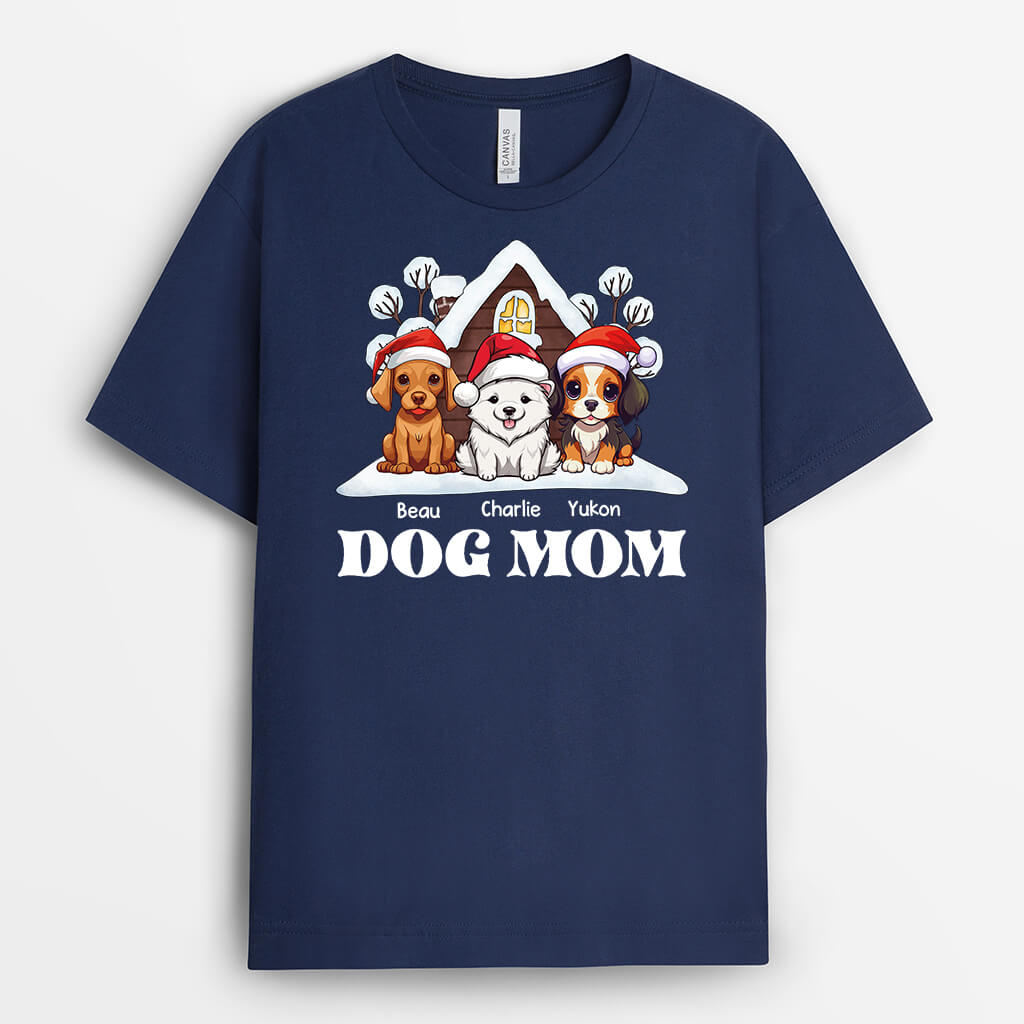 Personalized Dog Mom/Dog Dad Christmas House T-shirt
