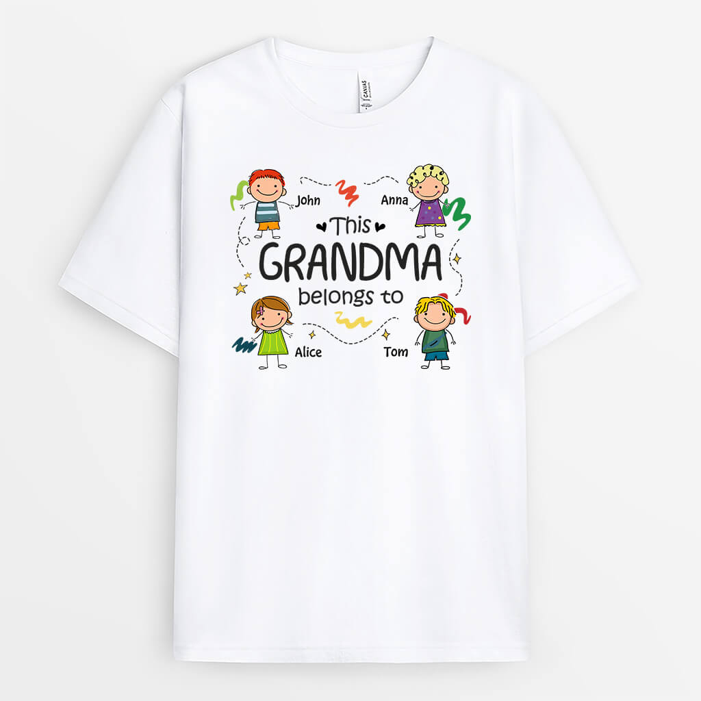 This Grandma Belongs To Personalized T-Shirt - Gift for Her