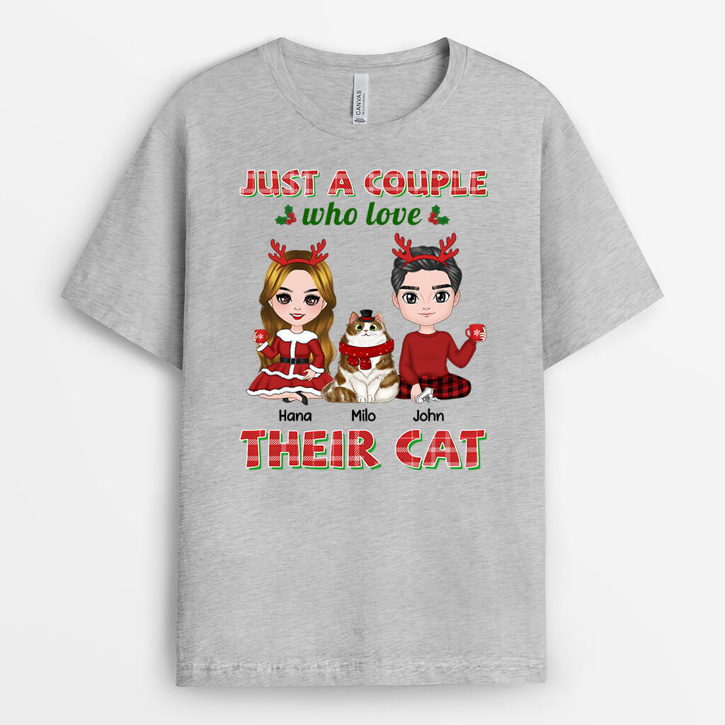 Personalized Just A Couple Who Love Their Cat Christmas T-shirt