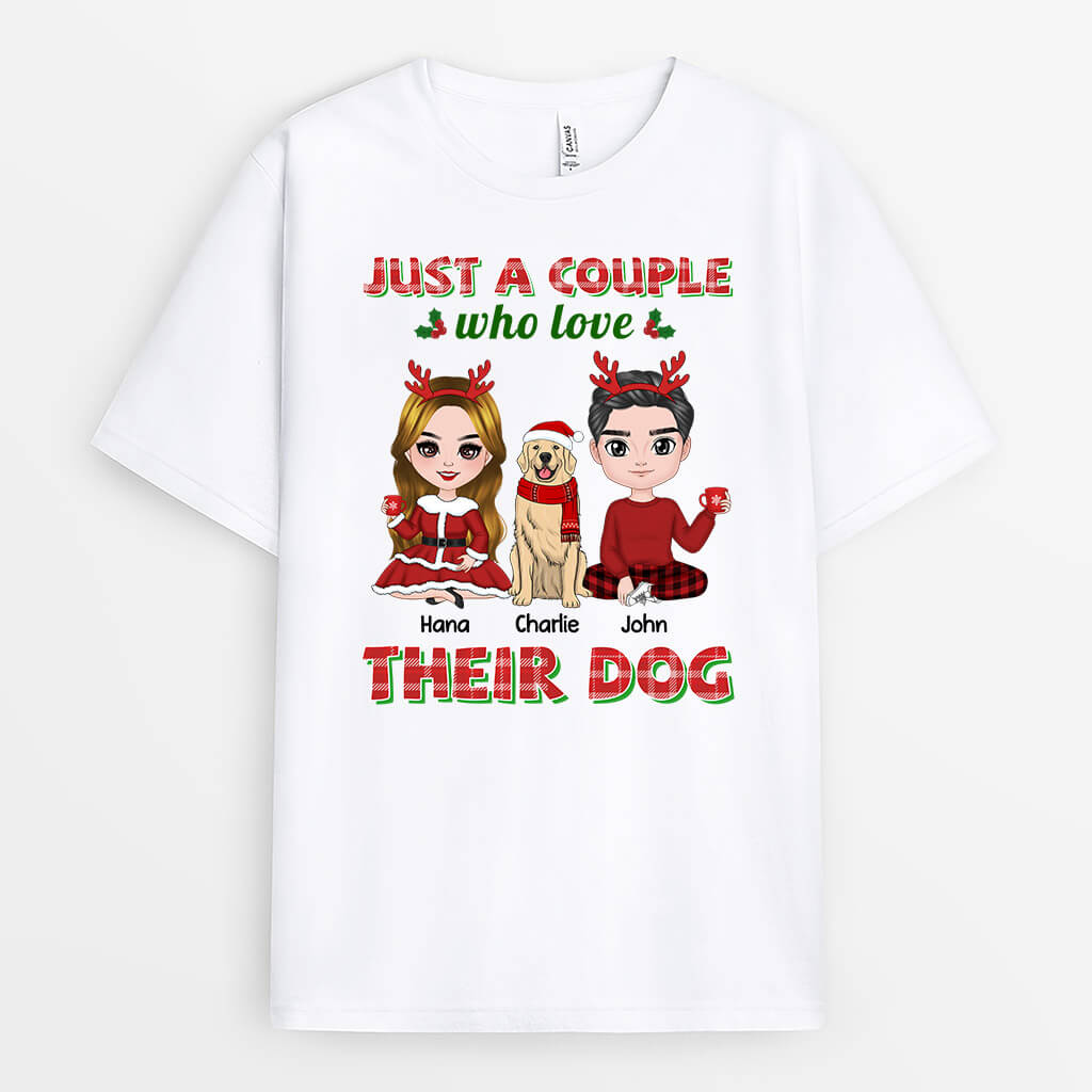 Personalized Just A Couple Who Love Their Dog Christmas T-shirt