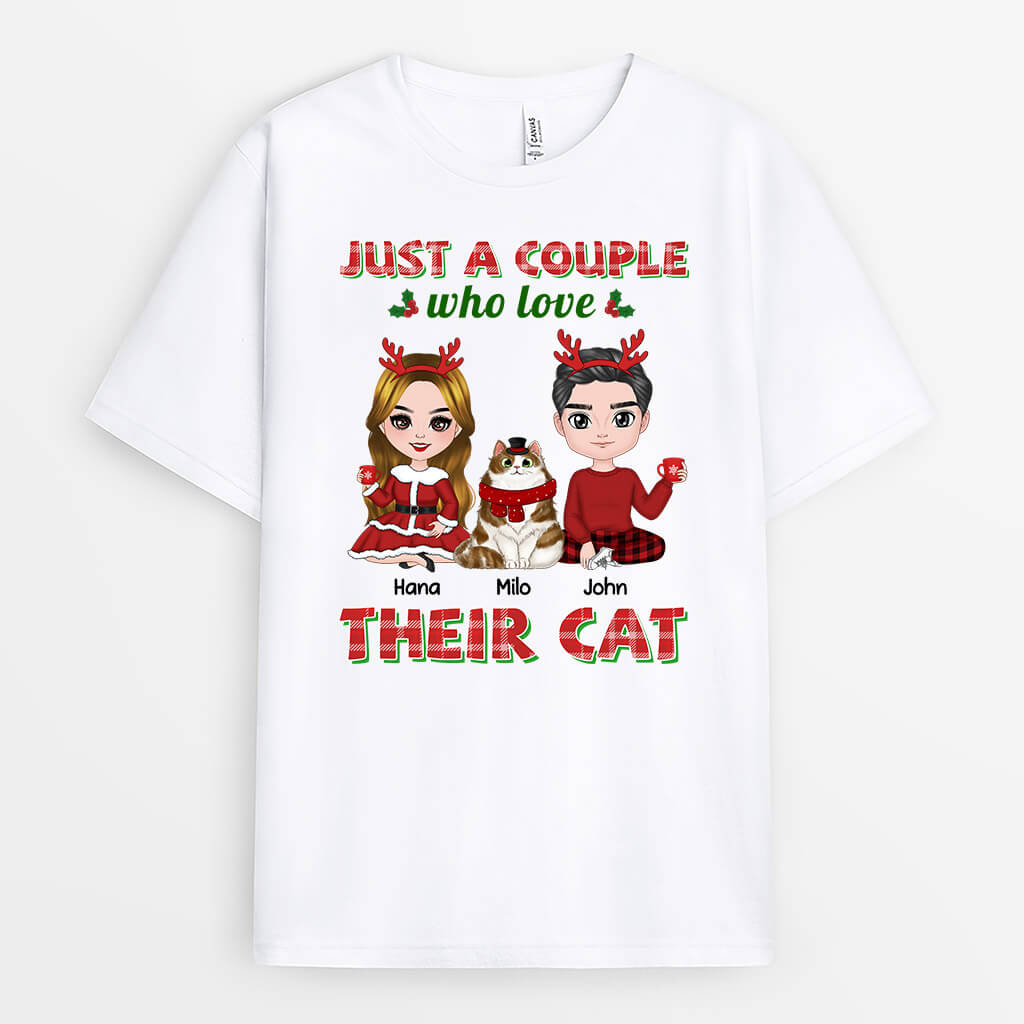 Personalized Just A Couple Who Love Their Cat Christmas T-shirt