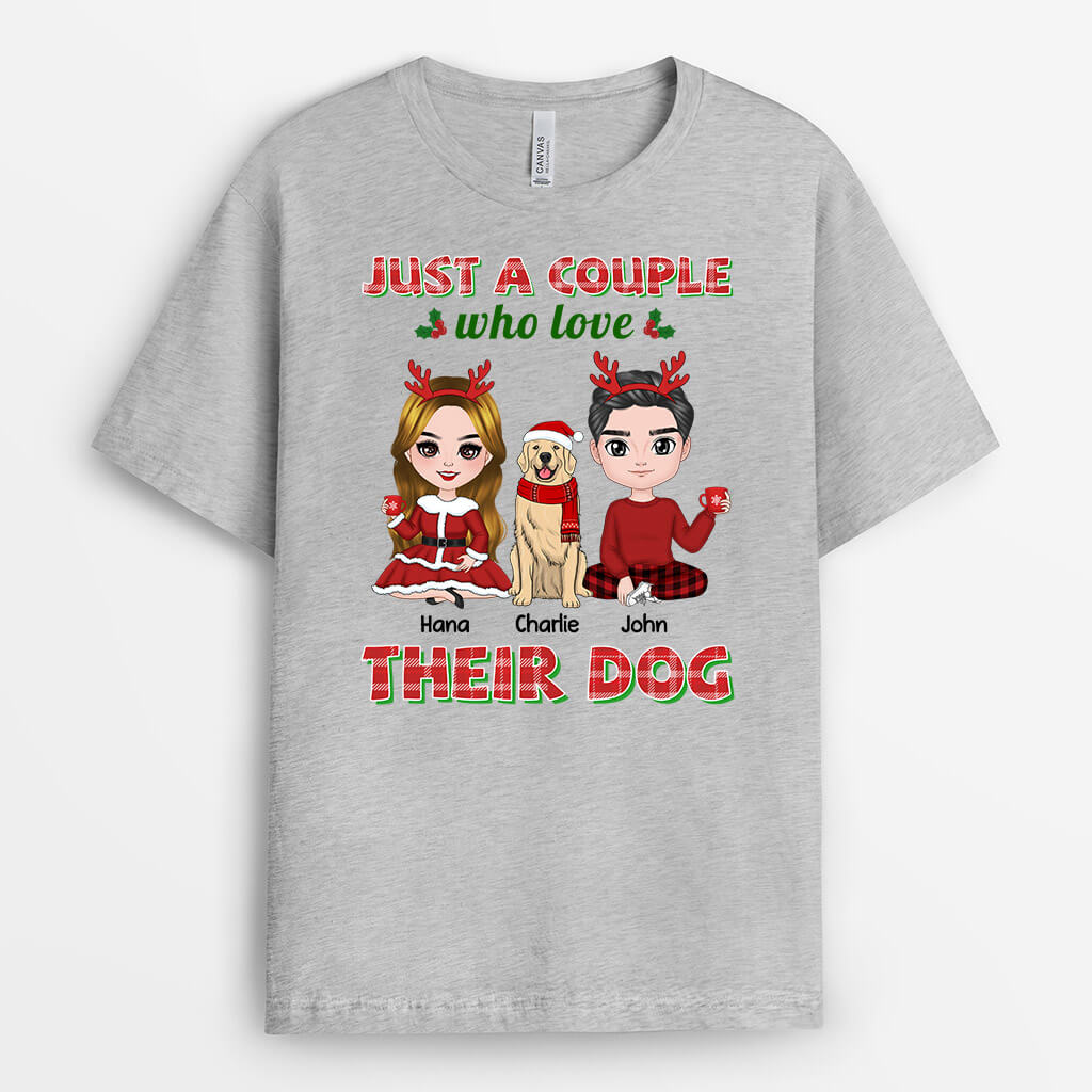 Personalized Just A Couple Who Love Their Dog Christmas T-shirt