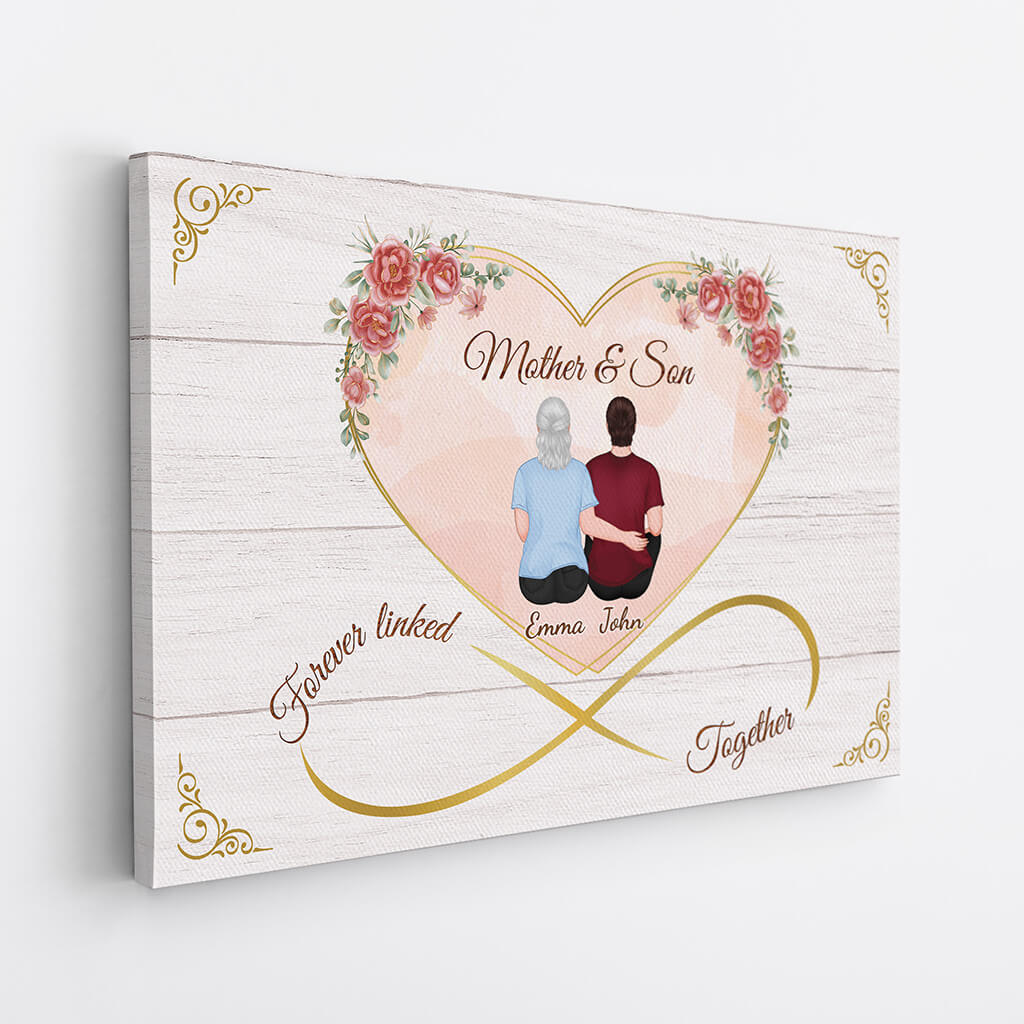 Personalized Mother And Daughters Forever Linked Together Canvas