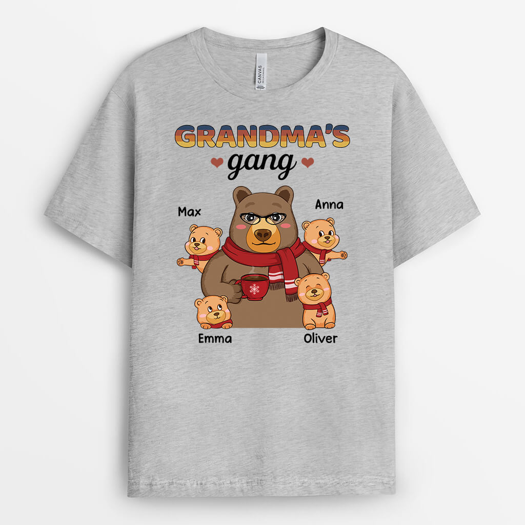 Personalized Grandma's Gang With Bear T-shirt