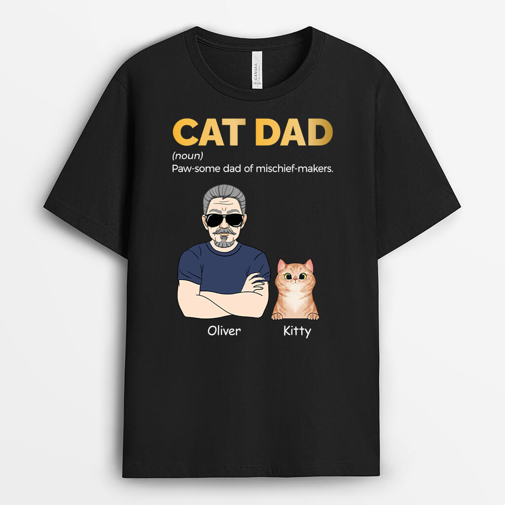 Personalized Cat Dad Dad Of Mischief-Makers T-shirt