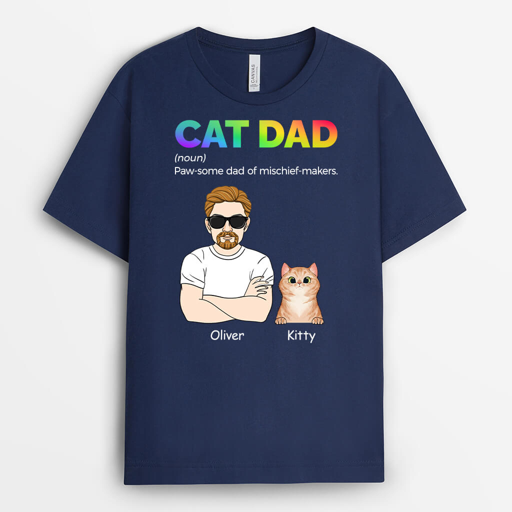 Personalized Cat Dad Dad Of Mischief-Makers T-shirt