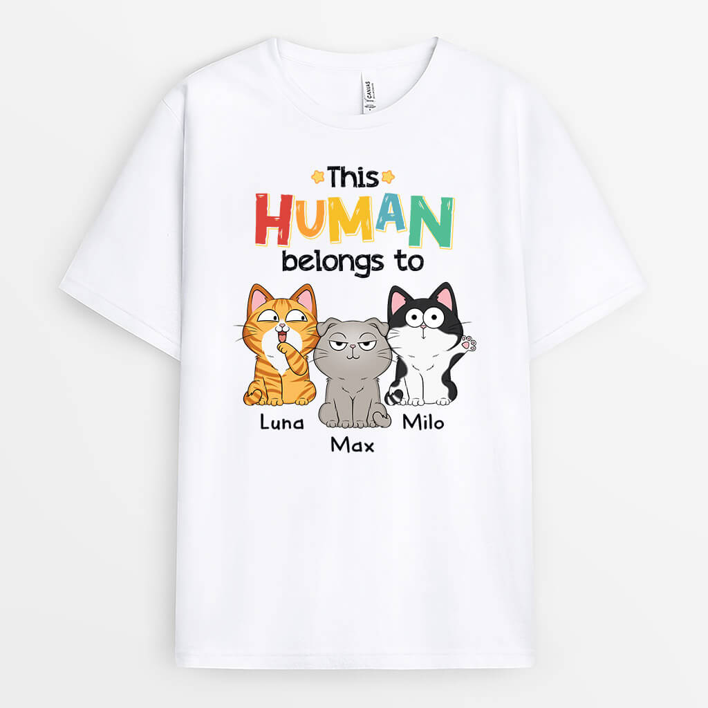 Custom Cat Shirts for Humans - This Human Belongs To Shirt