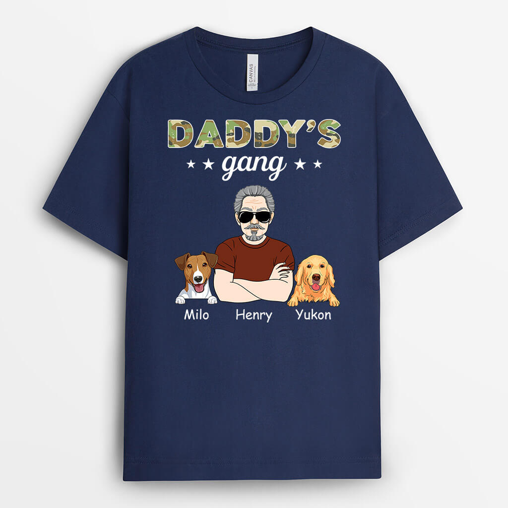 Personalized Daddy's Gang With Dog T-shirt
