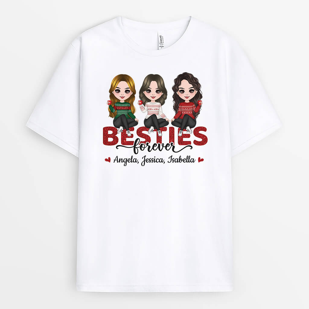 Personalized Christmas T-Shirt – Sisters Forever Design
