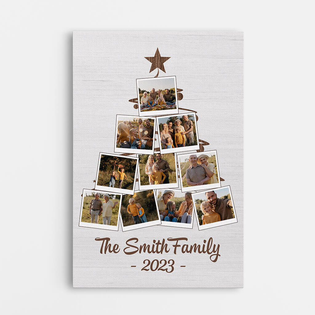 Family Christmas Tree Canvas - Personalized Christmas Family Gifts