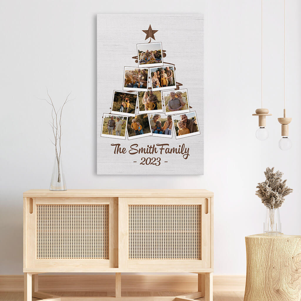 Family Christmas Tree Canvas - Personalized Christmas Family Gifts