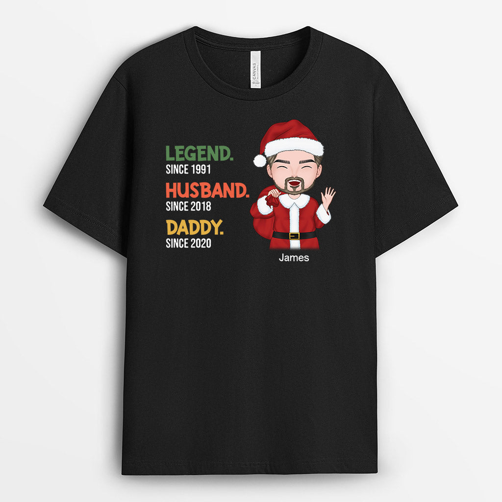 Personalized Legend Husband Daddy Grandpa Christmas T-shirt