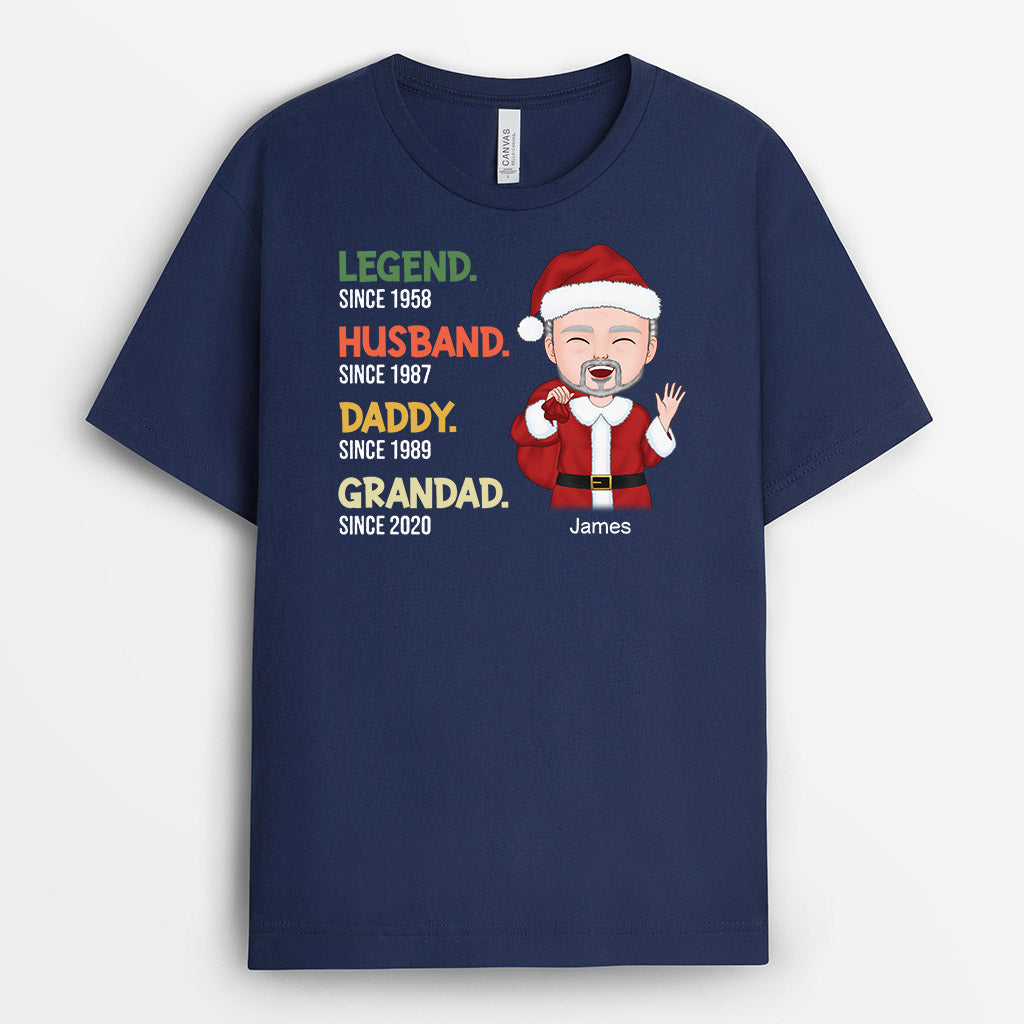 Personalized Legend Husband Daddy Grandpa Christmas T-shirt