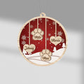 Personalized Family Ornament With Heart And Paw Print Ornament