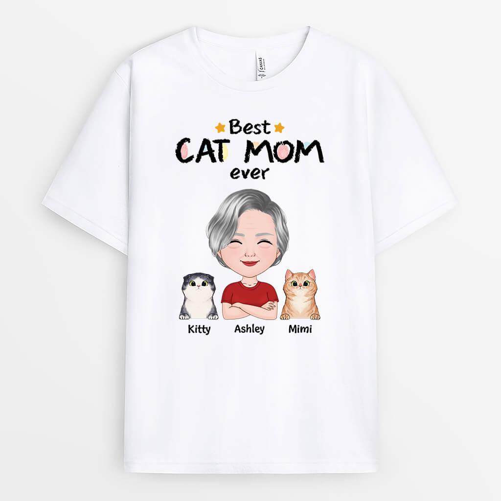 Personalized Best Cat Mom Ever T-shirt