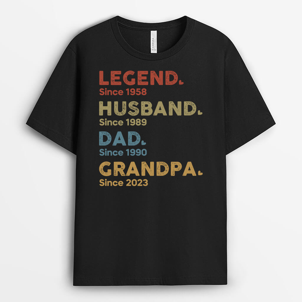 Personalized Legend Husband Dad Grandpa Since T-shirt