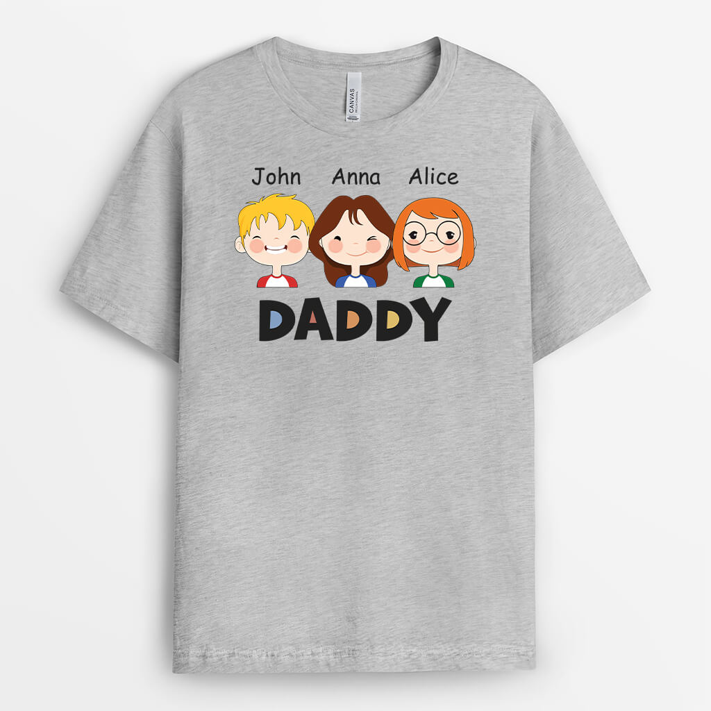 Personalized Grandpa With Kids T-shirt