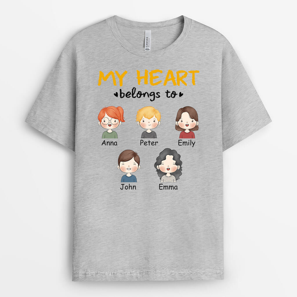 Personalized My Heart Belongs To T-shirt