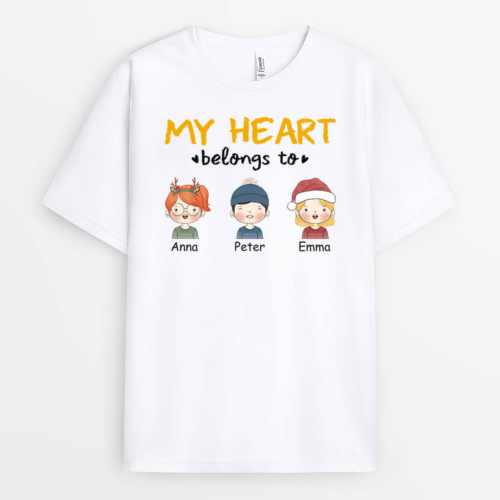 Personalized My Heart Belongs To T-shirt