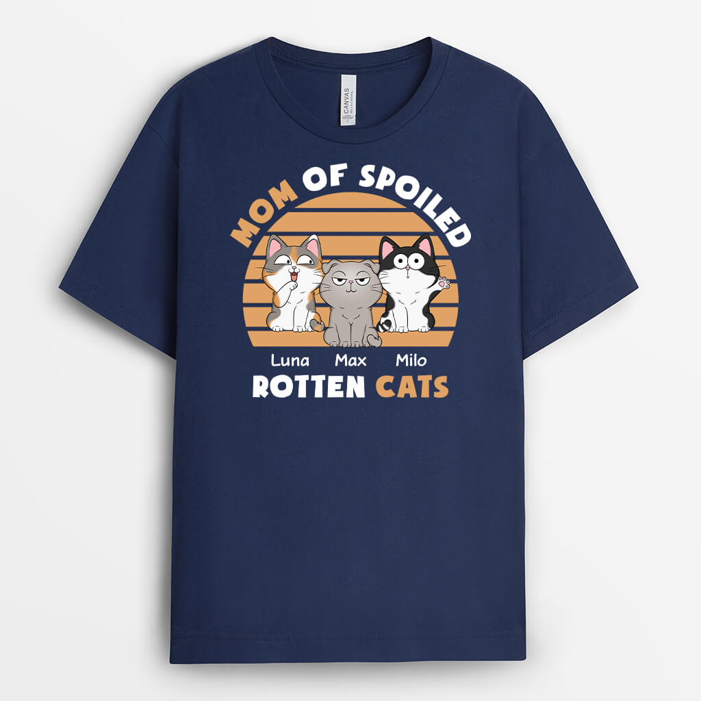 Personalized Mom Of Spoiled Rotten Cats T-shirt